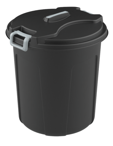 UTP379 LOCK LID WASTE BIN 70 LT BLACK