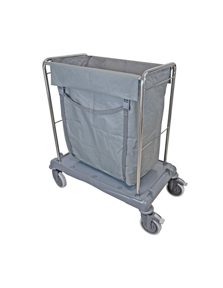 CT268MK Chariot de Collecte du Linge & des Déchets avec Grandes Roues en Chrome