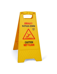 Señal de Piso Resbaladizo en Turco e Inglés KZ100